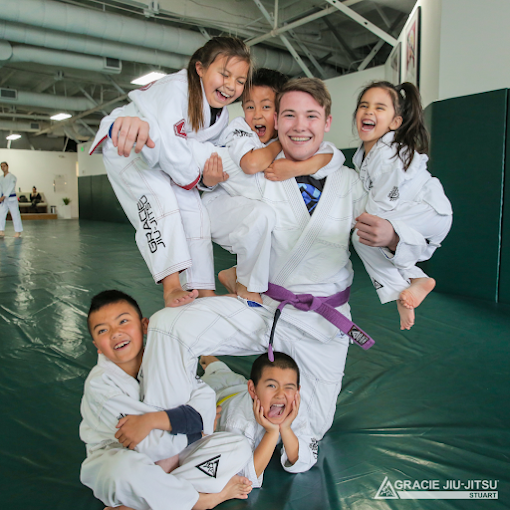 Kids martial arts class in action